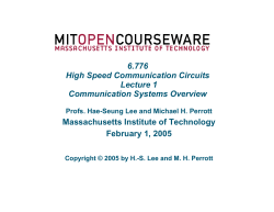 6.776 High Speed Communication Circuits Lecture 1