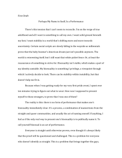 First Draft Perhaps My Name in Itself, Is a Performance There`s this