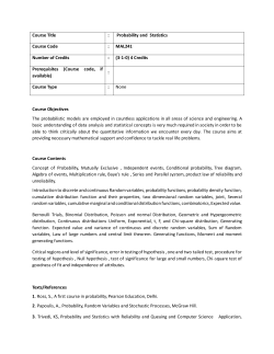 Probability and Statistics