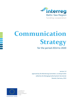 Communication Strategy - Interreg Baltic Sea Region