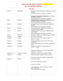 2017-18 academic calendar - North Carolina Central University
