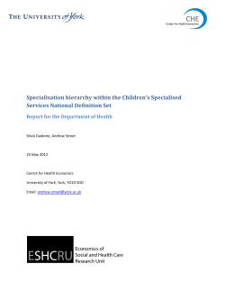 Specialisation hierarchy within the Children`s Specialised