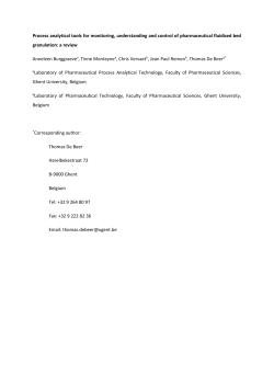 Process analytical tools for monitoring, understanding and