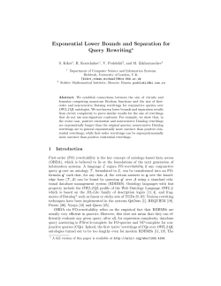 Exponential Lower Bounds and Separation for Query Rewriting⋆