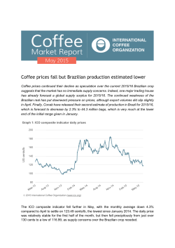 Coffee prices fall but Brazilian production estimated lower