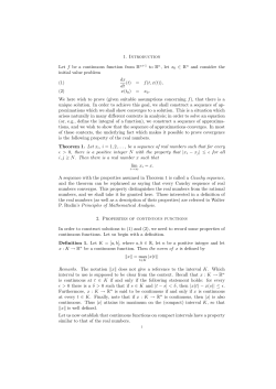 1. Introduction Let f be a continuous function from R n+1 to Rn, let x0