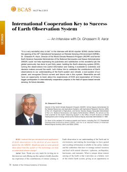 International Cooperation Key to Success of Earth Observation System