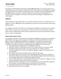 MASSBAY ONE CARD The mission of the MassBay Community