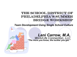 Summer Bridge Teams Using the SAGE Factor