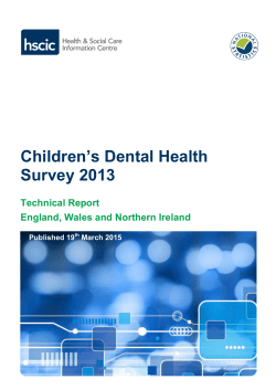 Children`s Dental Health Survey 2013