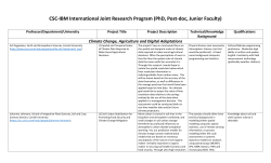 CSC-IBM International Joint Research Program (PhD, Post