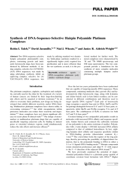 Synthesis of DNA-Sequence-Selective Hairpin Polyamide Platinum