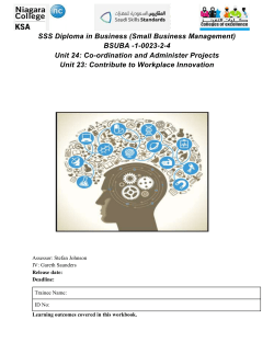 BSUBA -1-0023-2-4 Unit 24: Co-ordination and Administer Projects