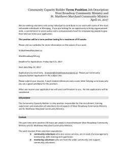 Community Capacity Builder Term Position Job Description West