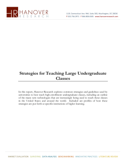 Strategies for Teaching Large Undergraduate