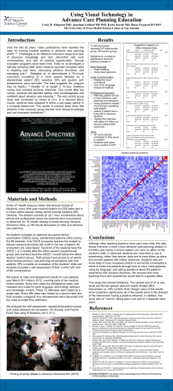 Introduction Using Visual Technology in Advance Care