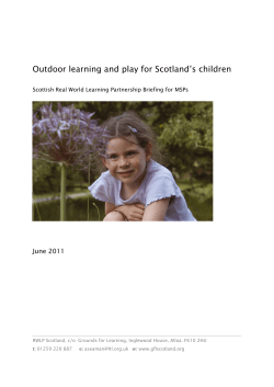 Outdoor learning and play for Scotland`s children