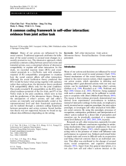 A common coding framework in self&ndash;other interaction