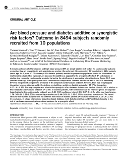 Are blood pressure and diabetes additive or synergistic risk