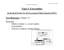 Topic 5: Externalities