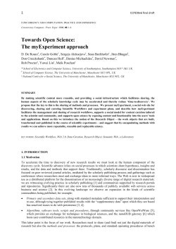Accelerating Time to Experiment: Sharing Methods