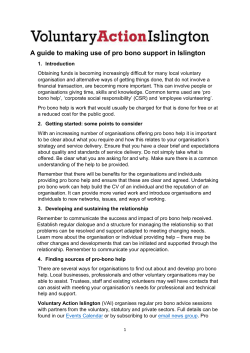 Guide to pro bono support