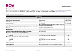 Tariff of Charges