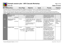 Example session plan - QFD Cascade Workshop