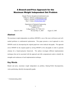 A Branch-and-Price Approach for the Maximum Weight Independent