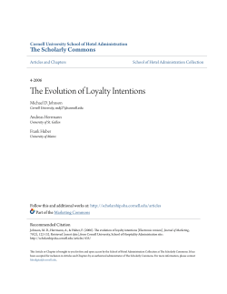 The Evolution of Loyalty Intentions