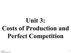 Perfect Competition in the Long-Run