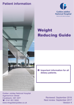 Weight Reducing Guide - Golden Jubilee National Hospital