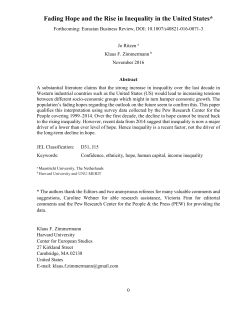 Fading Hope and the Rise in Inequality in the United States*