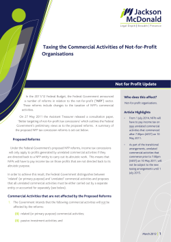 Taxing the Commercial Activities of Not-for
