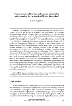 Competences and learning outcomes