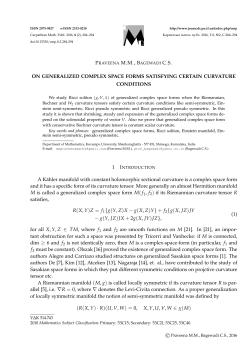 ON GENERALIZED COMPLEX SPACE FORMS SATISFYING
