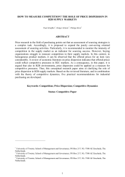 1 HOW TO MEASURE COMPETITION? THE ROLE OF PRICE
