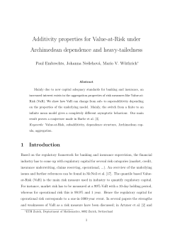 Additivity properties for Value-at-Risk under