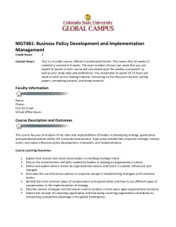 Master Course Syllabus