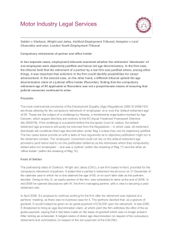 Age Discrimination - Motor Industry Legal Services
