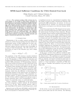 SINR-based Sufficient Conditions for CMA Desired-User