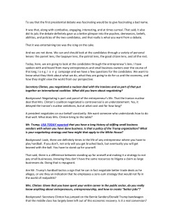 Entrepreneurs` Questions For The Candidates