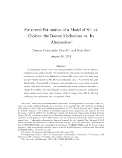 Structural Estimation of a Model of School Choices: the