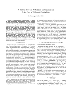 A Metric Between Probability Distributions on Finite Sets of Different