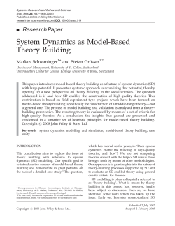 System dynamics as model
