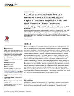CD24 Expression May Play a Role as a Predictive Indicator and a