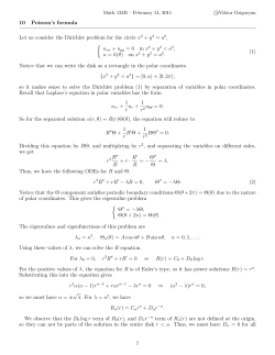 10 Poisson`s formula Let us consider the Dirichlet