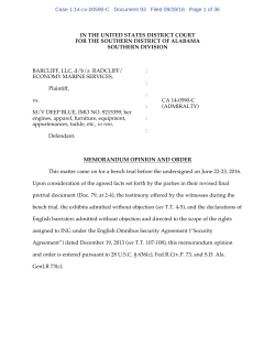 IN THE UNITED STATES DISTRICT COURT FOR THE SOUTHERN