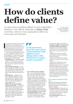 How do Clients Define Value?