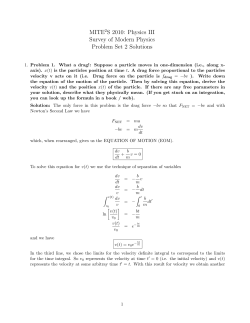 MITE2S 2010: Physics III Survey of Modern Physics